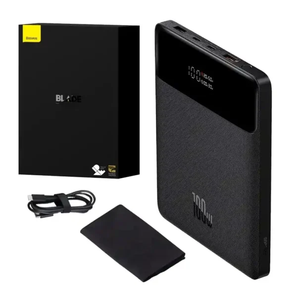 Powerbank Baseus Blade 20000mAh 2xUSB, 2xUSB-C + cable USB-C  100W (black) - Image 4