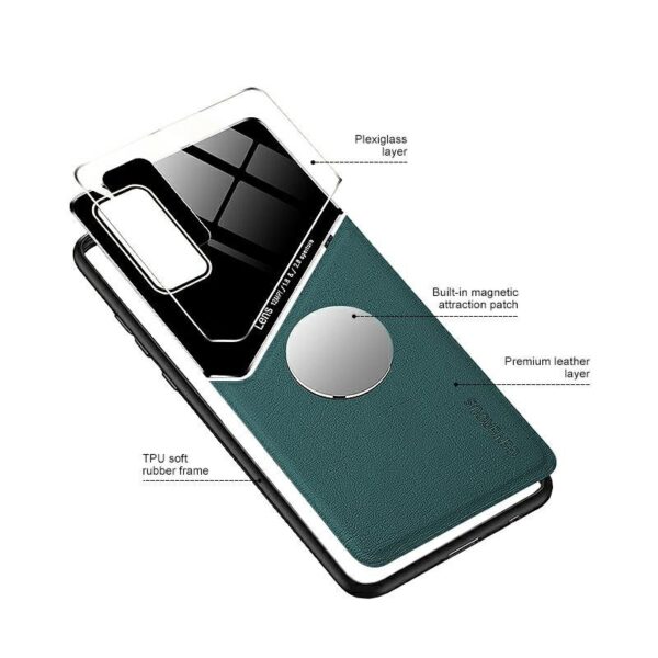 Mocco Lens Leather Back Case for Apple iPhone 11 Pro Green - Image 4