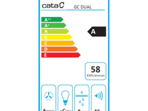 CATA Hood GC DUAL A 45 XGWH Canopy, Energy efficiency class A, Width 45 cm, 820 m3/h, Touch control, LED, White glass
