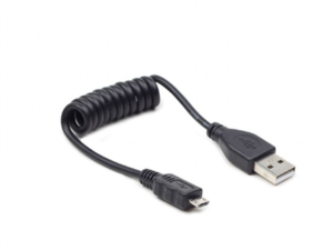 Kabelis Gembird USB Male - MicroUSB Male 0.6m Black Coiled