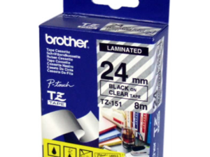 Brother laminated tape TZe-151 - Black on clear