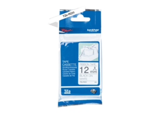 TZ-ER231 LAMINATED TAPE/12MM WHITE BALCK