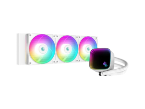 Cooler Deepcool "LS720 SE WH", compatibil skt. Intel si AMD, racire cu lichid, ventilator 120 mm x 3, 2250 rpm,  iluminat  RGB, "R-LS720-WHAMMM-G-1" (timbru verde 2.00 lei)
