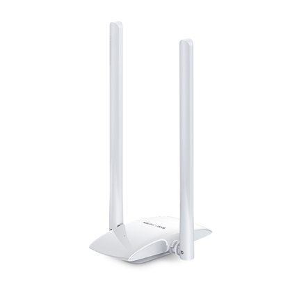 ADAPTOR RETEA MERCUSYS , extern wireless 2.4 GHz, USB 2.0, port, 300 Mbps, antena externa x 2, "MW300UH" (timbru verde 0.18 lei)