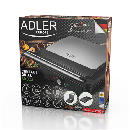 Adler | Electric Grill XL | AD 3051 | Table | 2800 W | Black/Stainless steel - Image 12