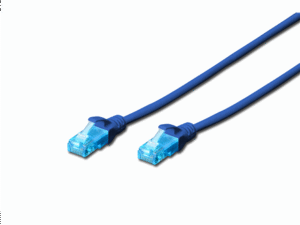 Patch cord U/UTP kat.5e PVC 1m niebieski