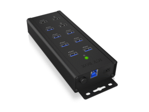 Routers Raidsonic  7-port Industrial hub IB-HUB1703-QC3 0.71 m, Black, USB Type-A