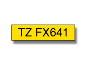 BROTHER TZEFX641 18mm BLACK ON YELLOW FLEXIBLE ID