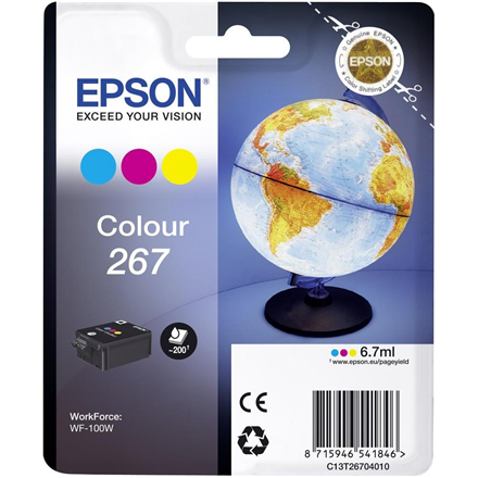 Cartus Cerneala Original Epson Color, T26704010, pentru WORKFORCE WF-100W, , (timbru verde 0.15 lei), "C13T26704010"