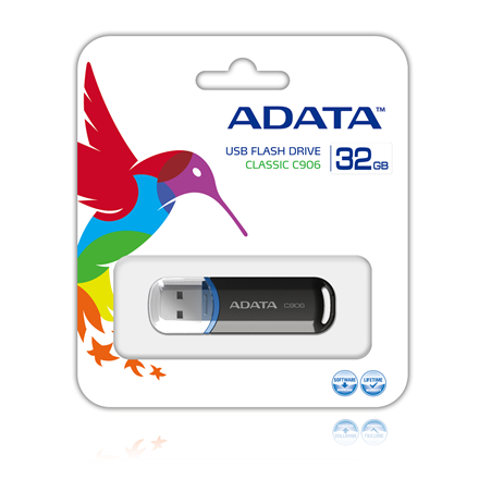 MEMORIE USB 2.0 ADATA 32 GB, cu capac, carcasa plastic, negru, "AC906-32G-RBK" (timbru verde 0.03 lei) - Image 4