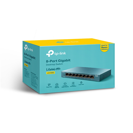 SWITCH TP-LINK 8 porturi Gigabit LiteWave carcasa metalica "LS108G" (timbru verde 2 lei) - Image 5