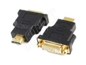 ADAPTOR video GEMBIRD, HDMI (T) la DVI-I DL (M), conectori auriti, black, "A-HDMI-DVI-3" (timbru verde 0.08 lei)