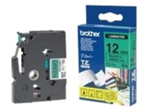 Banda Laminata Original Brother Black on Green, TZE731, pentru H105WB|P-TOUCH PT-E110VP|D400|D450|D600VP|E300VP|H110|P750W|PT-D210|PT-D210VP, 12mm x 8m, incl.TV 0 RON, "TZE731"