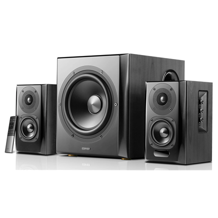 BOXE EDIFIER 2.1, RMS: 150W (2 x 25W, 2 x 15W, 1 x 70W), bluetooth, telecomanda wireless, volum, bass, treble, optical, black, "S351DB-BK" (timbru verde 11.00 lei) - Image 2