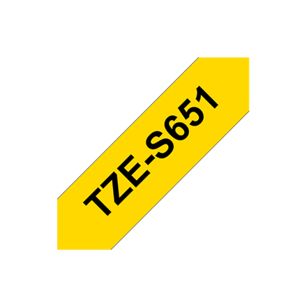 Banda laminata Original Brother Black on Yellow, TZE-S651, pentru D600|E500|E550|H500|P700|P710|P750|330|350|520|580|1400|1500|1600|1650|2200|2300|2310|2400|2430|2500|2600|2610|2700|2710|2730|2730|7500|7600, 24mm, incl.TV 0 RON, "TZES651" - Image 3