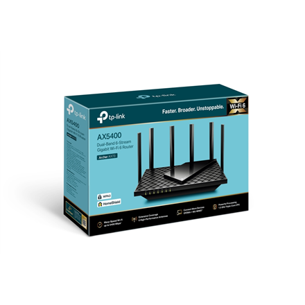 ROUTER TP-LINK wireless 5400Mbps,1 x WAN Gigabit, 4 porturi Gigabit, 1 x USB 3.0, 2.4 Ghz/5 Ghz dual band, 6 antene externe, WI-FI 6 "Archer AX73" (timbru verde 0.8 lei)