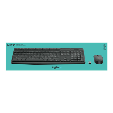 Logitech MK235 keyboard Mouse included USB QWERTY US International Grey - Image 2