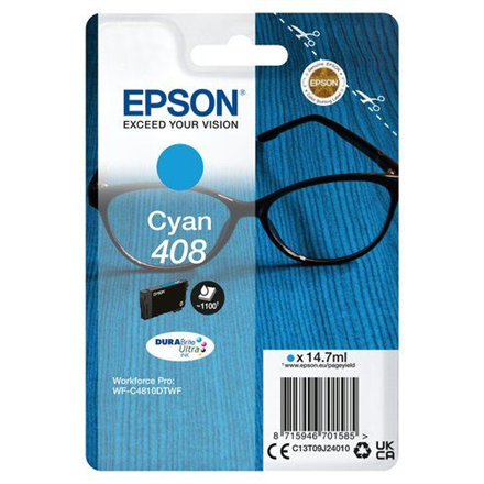 EPSON inkoustová náplň Singlepack 408 DURABrite Ultra Ink/ C4810DTWF/ azurová