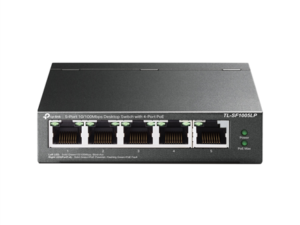 TP-LINK TL-SF1005LP 5-Port 10/100 Mbps Desktop Steel Case Switch with 4-Port PoE 41W PoE budget