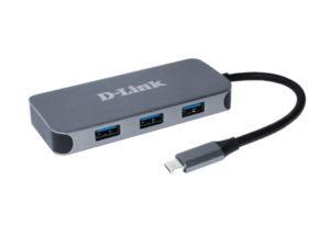 HUB extern D-LINK, porturi 3 x SuperSpeed USB 3.0, 1 x USB-C with data sync & PD 60W, 1xHDMI 4k, 1xRJ-45 Gigabit, conectare prin USB-C, cablu 10 cm, metalic, arg "DUB-2335" (timbru verde 0.8 lei)