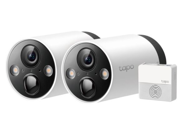 TP-LINK Smart Wire-Free Security Camera, 2 Camera SystemSPEC: 2 × Tapo C420, 1 × Tapo H200, 2K+(2560x1440), 2.4 GHz, 5