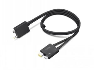 Lenovo Split Cable - Thunderbolt-kabel - USB-C/DC-str�muttag till 24 pin USB-C, Slim Tip - Thunderbolt 4 - 70 cm - svart - f�r ThinkCentre M75t Gen 2 11W5