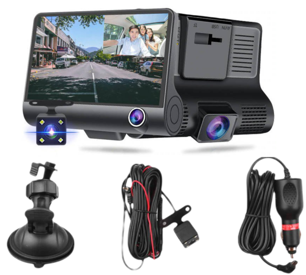 RoGer 3in1 Car video recorder with integrated front / rear / inside camera /  Full HD / 170 degree view - Image 6