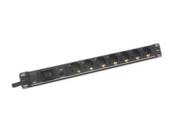 Listwa zasilająca PDU 19" Rack, 7x gniazdo schuko, 2.0m, 1x wtyk unischuko, 16A, wł./wył., zabezpieczenie przeciążeniowe, profil aluminiowy