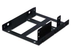Ramka montażowa/Adapter SSD/HDD 2x 2.5" do 3.5" (ATA, SATA, SSD) metalowa ,zestaw, czarna