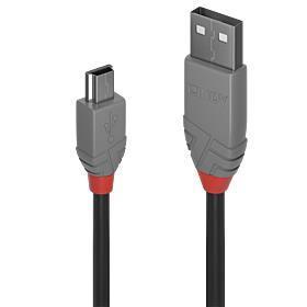 CABLU alimentare si date Lindy pt.smartphone Mini-USB (T) la USB 2.0 (T), 2 m, PVC, negru, "LY-36723" (timbru verde 0.08 lei)