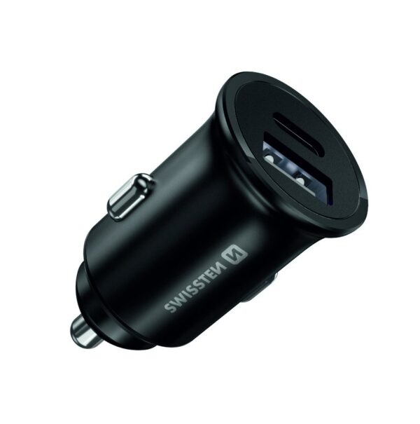 Swissten 30W iPhone / iPad Metal Car Charger Adapter with 20W Power Delivery USB-C 10W USB - Image 2