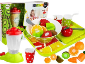 Set of Vegetables and Fruits with a Battery Blender and a Tray