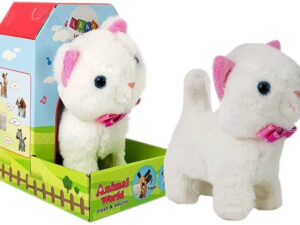 Interactive Cat White Walks and Sings Sound
