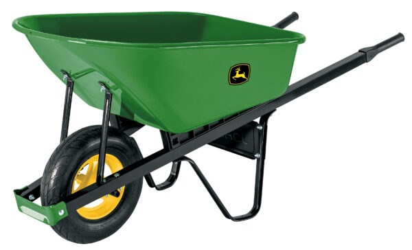 Professional wheelbarrow with heavy gauge metal tray 100L John Deere®