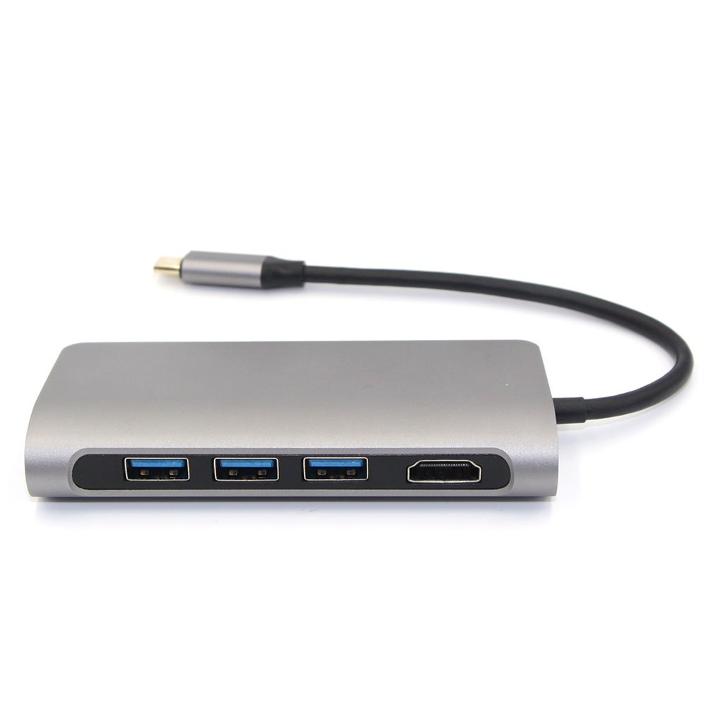 RoGer USB-C HUB 8in1 with USB-C PD / USB 3.0 x2 / RJ45 / HDMI / SD / TF card reader - Image 2