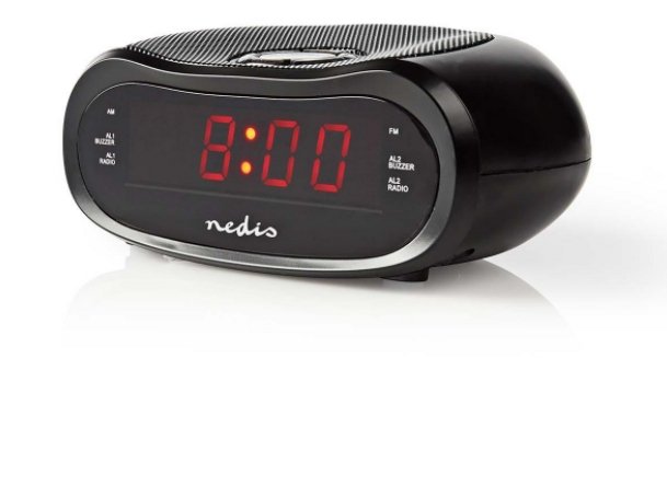 NEDIS digitální budík s rádiem/ LED displej/ AM/ FM/ funkce odloženého buzení/ časovač vypnutí/ 2 alarmy/ černý - Image 4