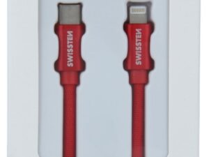 Swissten Datový Kabel Textile USB-C / Lightning 1,2 M Červený
