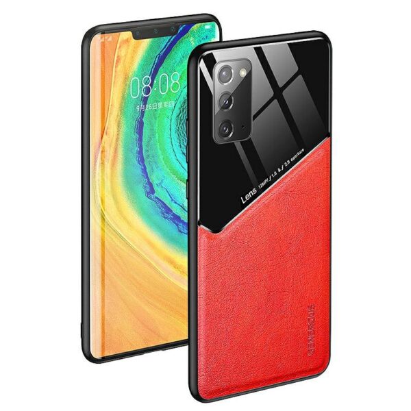 Mocco Lens Leather Back Case for Apple iPhone 12 Red - Image 2