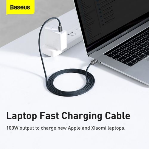 CABLU alimentare si date Baseus Crystal Shine, Fast Charging Data Cable pt. smartphone, USB Type-C la USB Type-C 100W, 2m, braided, negru "CAJY000701" (timbru verde 0.18 lei) - 6932172602895 - Image 13