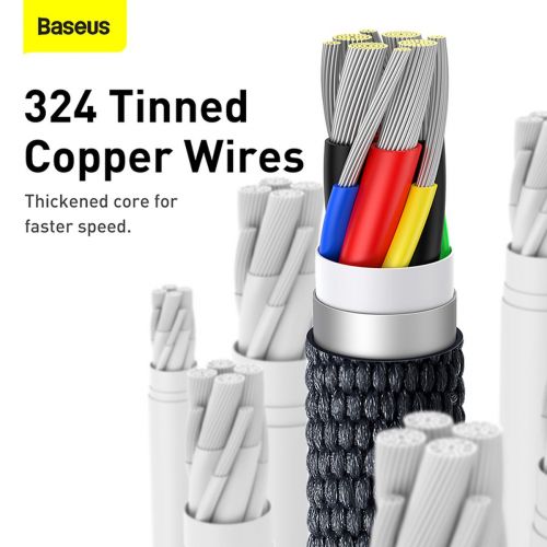 CABLU alimentare si date Baseus Crystal Shine, Fast Charging Data Cable pt. smartphone, USB Type-C la USB Type-C 100W, 2m, braided, negru "CAJY000701" (timbru verde 0.18 lei) - 6932172602895 - Image 9
