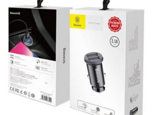 INCARCATOR auto Baseus Grain, 2 x USB Output 5V/3.1A, 15W total ambele porturi, pt. bricheta auto, negru "CCALL-ML01" (timbru verde 0.18 lei) - 6953156276512