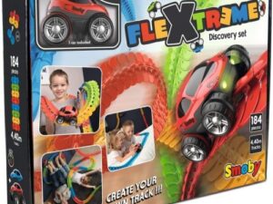 Ecost Customer Return Smoby FleXtreme Car Racing Track Starter Set - 184 Rails + Racing Car, Race Tr