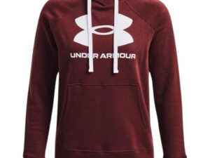 Under Armour Women's Rival Fleece Logo Hoodie Burgundy 1356318 690