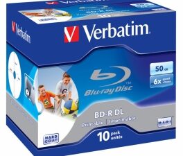 Matricas BD-R Verbatim 50 GB 6x Dual Layer Wide Printable No ID 10 Pack Jewel