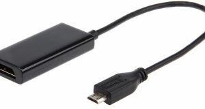 ADAPTOR video GEMBIRD, adaptor Micro-USB (T) la HDMI (M), 16cm, rezolutie maxima Full HD (1920 x 1080) la 60Hz, conecteaza smartphone cu mufa 5-pin MHL la TV, negru, "A-MHL-002" (timbru verde 0.08 lei)