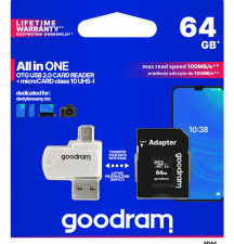Goodram MicroSD 64GB All in one class 10 UHS I + Card reader