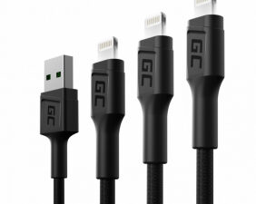 Green Cell USB Male - Lightning Male x 3 1.2m LED Backlight