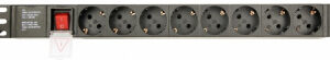 PDU GEMBIRD 1U pt. rack 19 inch, 8 prize Schuko, intrare Schuko, max 10 A, on/off, 3 m, "EG-PDU-014" (timbru verde 11 lei)