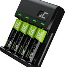 Charger Green Cell GC VitalCharger + 4x Batteries AA 2000mAh Ni-MH