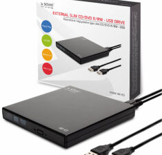 Zewnętrzny napęd - nagrywarka typu SLIM CD/DVD R/RW - USB SAVIO AK-43